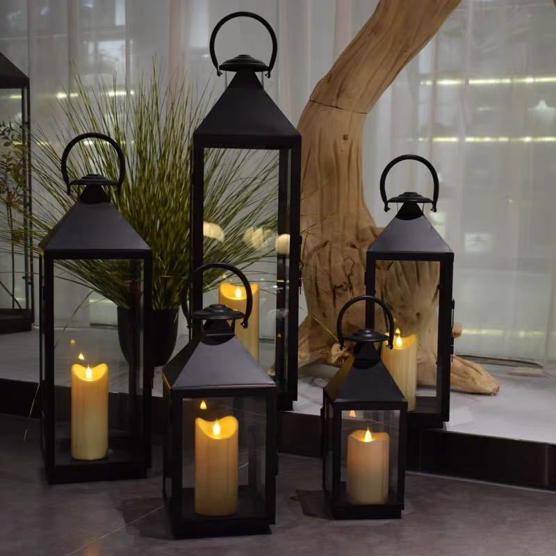 Multi-Size Metal and Glass Lantern Collection Bowlift