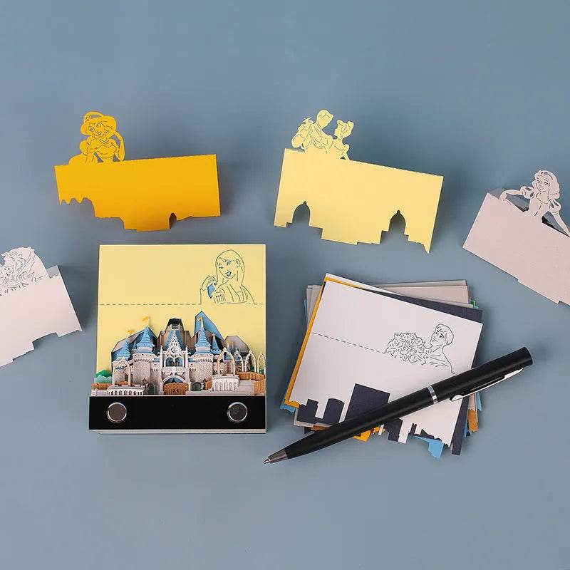 BowLift | Three-dimensional Note Paper Carving Model Fairy Tale Castle Art