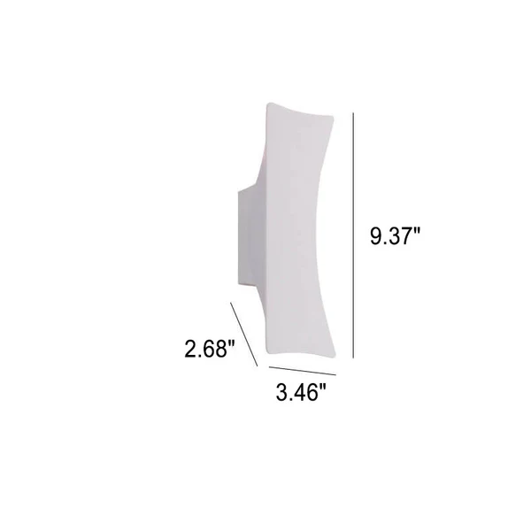 Modern Simple Rectangular Curved LED Outdoor Waterproof Wall Sconce Lamp | Bowlift