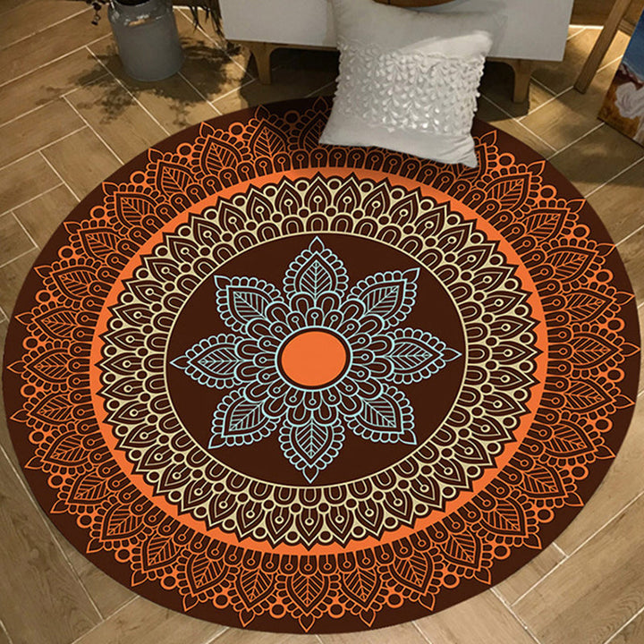 Moroccan floral patterned rug Multicolored polyester rug Washable pet-friendly non-slip rug for the living room | Bowlift