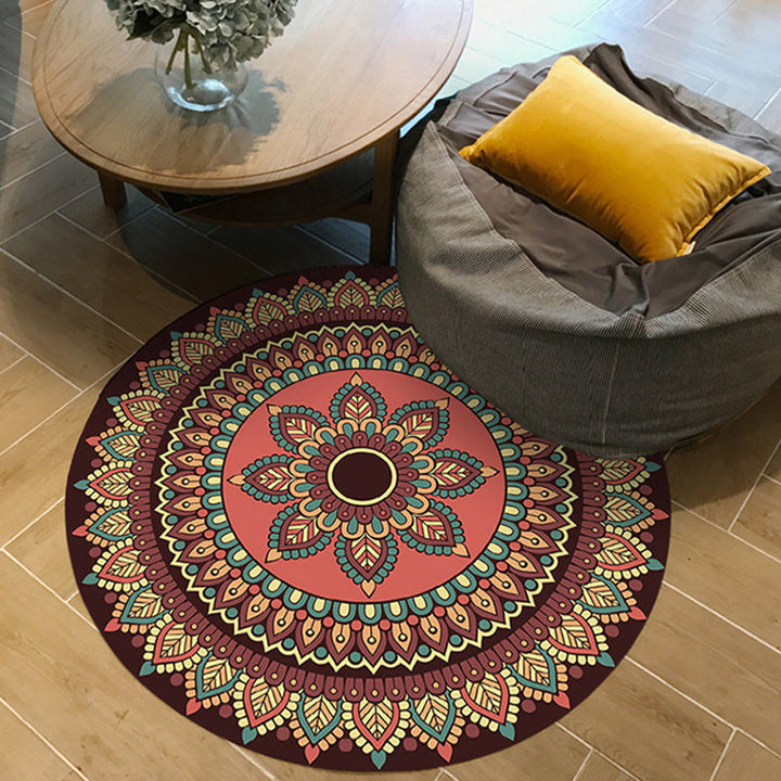 BowLift | Moroccan Floral Pattern Rug Multicolor Polyester Rug Washable Pet-Friendly Non-Slip Rug for Living Room