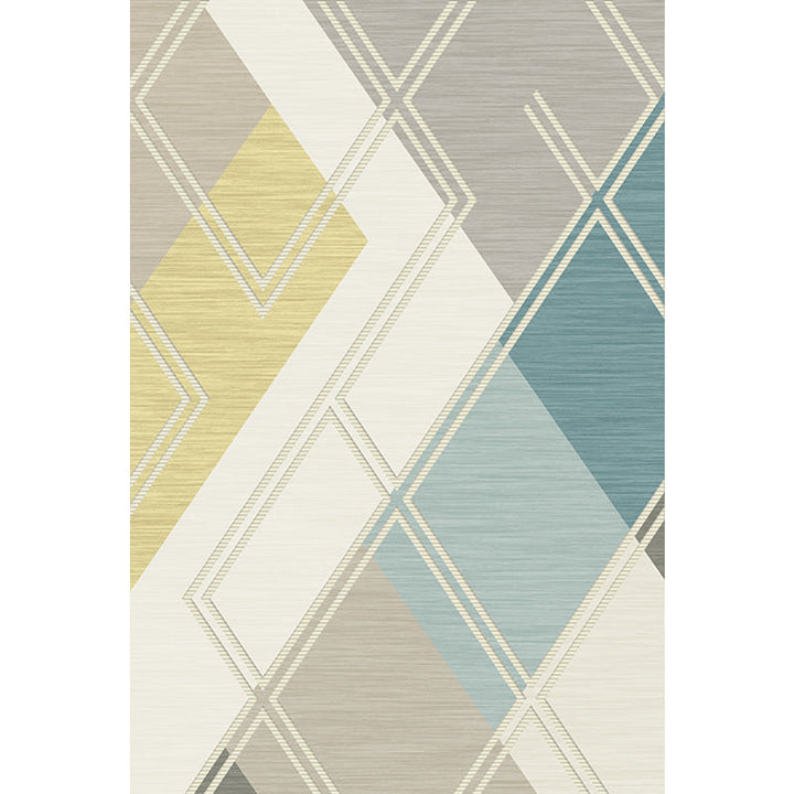 Minimalist color box geometric pattern carpet beige polyester carpet washable pet-friendly non-slip carpet for living room | Bowlift