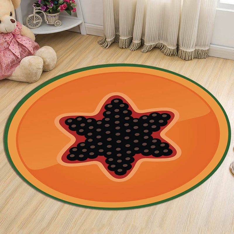 BowLift | Kids Fruit Pattern Rug Yellow and Green Polyester Rug Washable Pet Friendly Non-Slip Rug for Children's Room