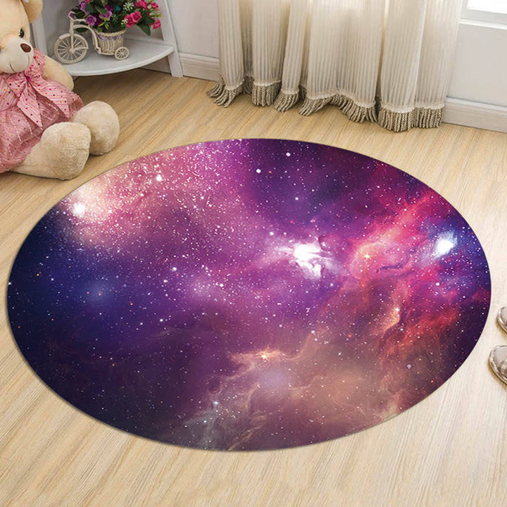 BowLift | Nordic Galaxy Pattern Rug Black and Blue Kids Rug Polyester Pet Friendly Washable Rug for the Children's Room