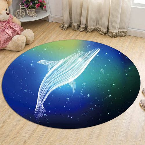 BowLift | Nordic Galaxy Pattern Rug Black and Blue Kids Rug Polyester Pet Friendly Washable Rug for the Children's Room
