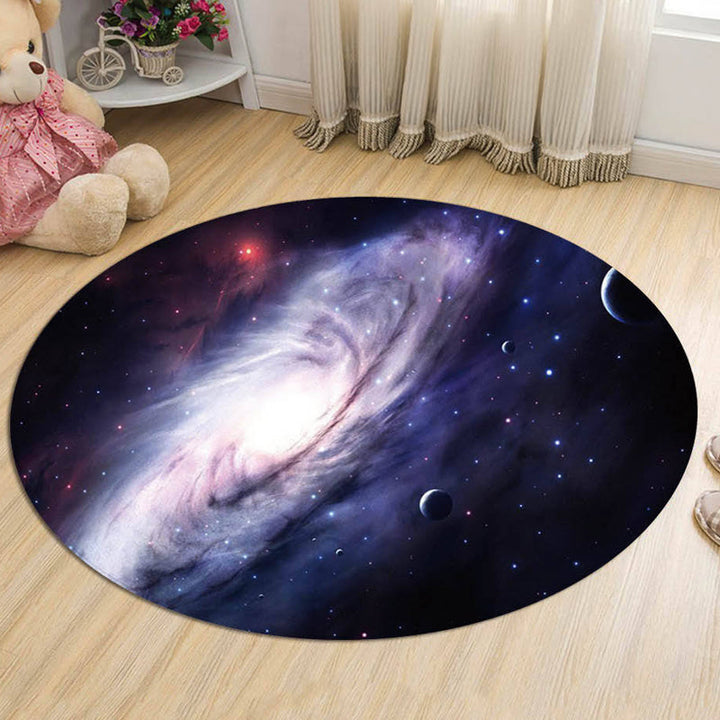 BowLift | Nordic Galaxy Pattern Rug Black and Blue Kids Rug Polyester Pet Friendly Washable Rug for the Children's Room