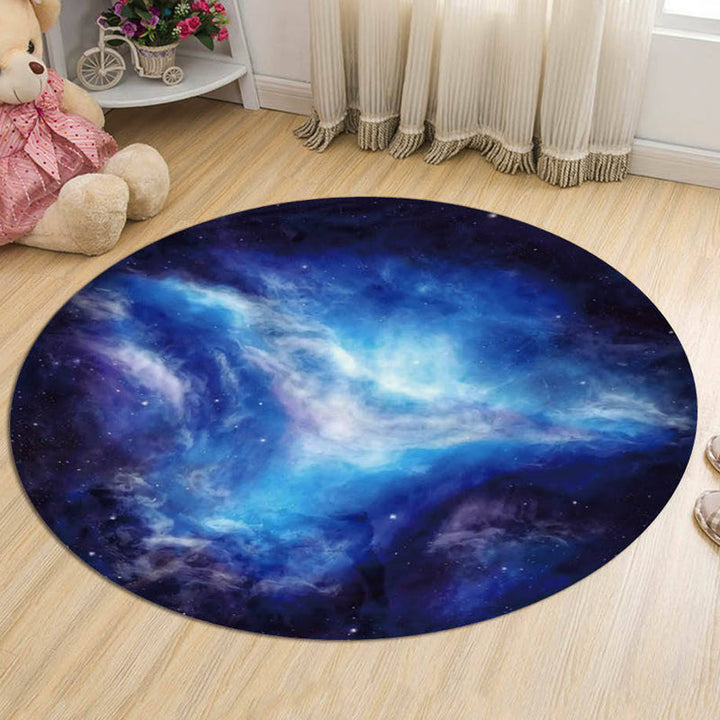BowLift | Nordic Galaxy Pattern Rug Black and Blue Kids Rug Polyester Pet Friendly Washable Rug for the Children's Room