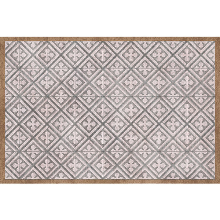 BowLift | Retro Tribal geometric pattern rug Brown and Blue rug Polyester washable pet-friendly non-slip rug for living room