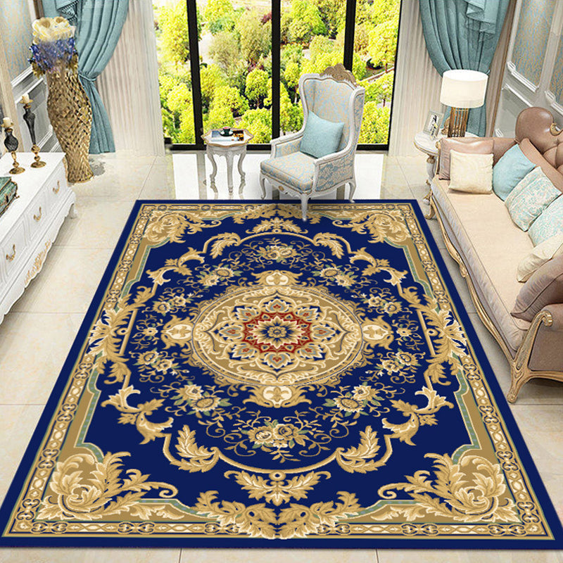 BowLift | Retro medallion pattern carpet multicolored carpet synthetic washable pet-friendly non-slip carpet for living room