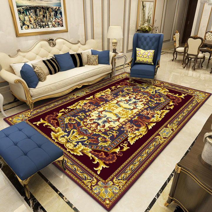 BowLift | Retro medallion pattern carpet multicolored carpet synthetic washable pet-friendly non-slip carpet for living room