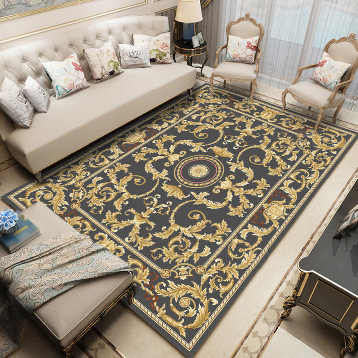 BowLift | Retro medallion pattern carpet multicolored carpet synthetic washable pet-friendly non-slip carpet for living room