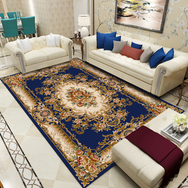 BowLift | Retro medallion pattern carpet multicolored carpet synthetic washable pet-friendly non-slip carpet for living room