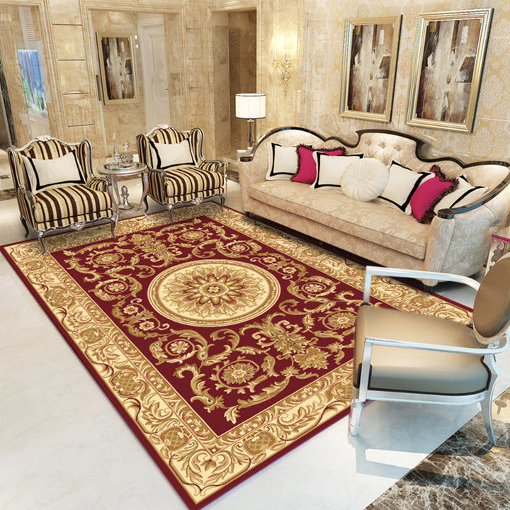 BowLift | Retro medallion pattern carpet multicolored carpet synthetic washable pet-friendly non-slip carpet for living room