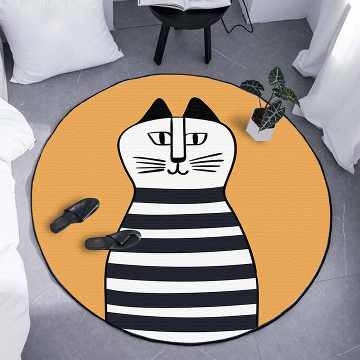 BowLift | Kids Ship Pattern Rug Beige and Orange Polyester Rug Washable Pet-Friendly Non-Slip Rug for the Children's Room