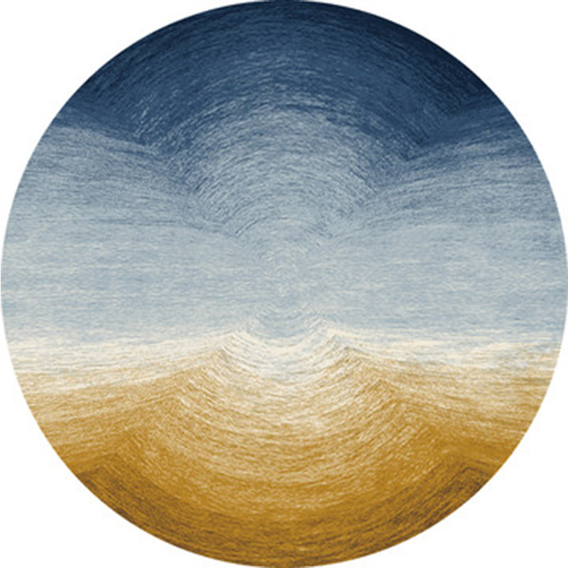 Blue and Yellow Nordic Carpet Synthetics Ombre Pattern Carpet Pet Friendly Machine Washable Non-Slip Back Carpet for Decoration | Bowlift