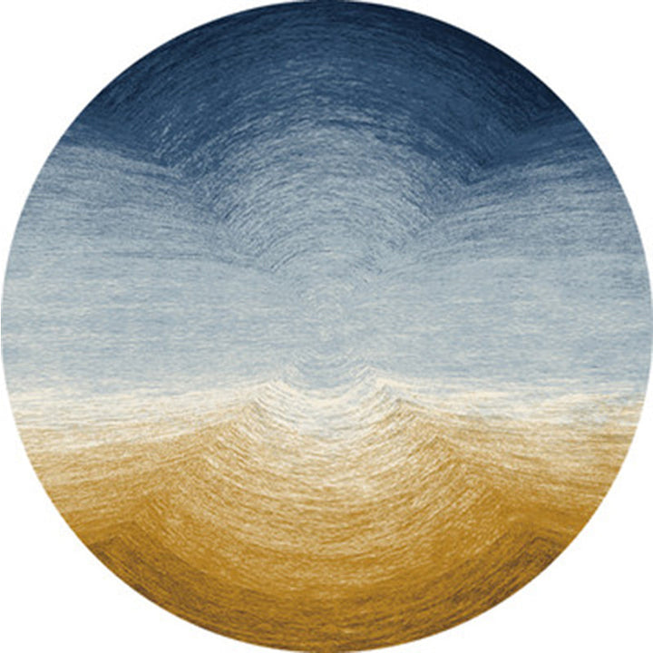 Blue and Yellow Nordic Carpet Synthetics Ombre Pattern Carpet Pet Friendly Machine Washable Non-Slip Back Carpet for Decoration | Bowlift