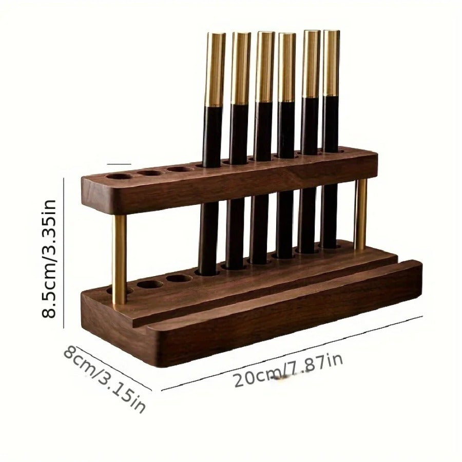 BowLift | Luxury Desk Organizer made of Solid Walnut – With Brass-colored Accents
