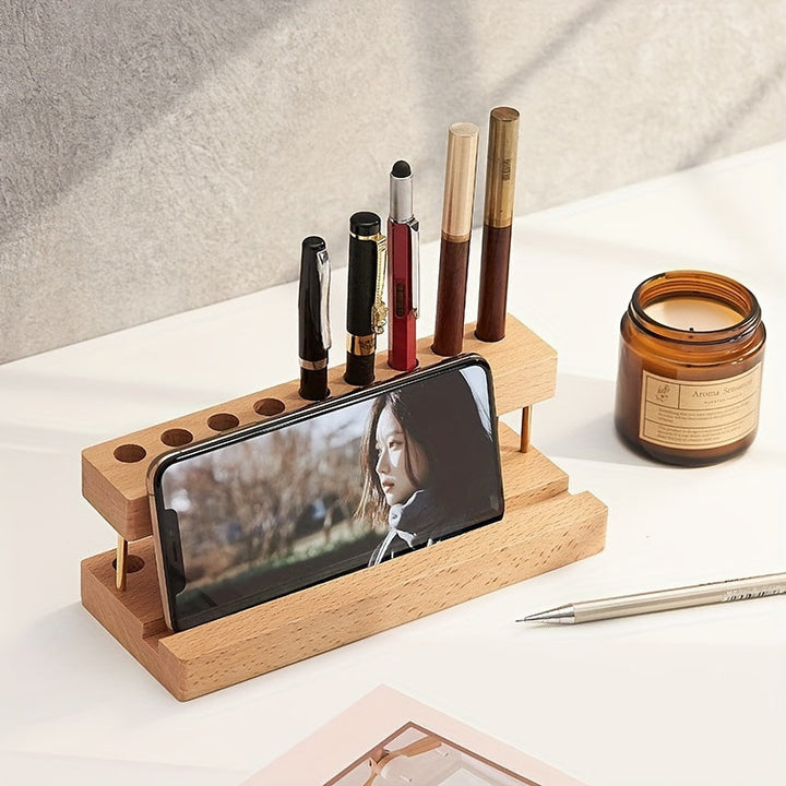 BowLift | Luxury Desk Organizer made of Solid Walnut – With Brass-colored Accents