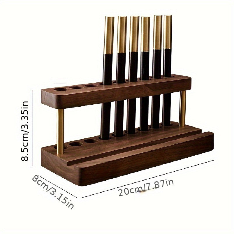 BowLift | Luxury Desk Organizer made of Solid Walnut – With Brass-colored Accents