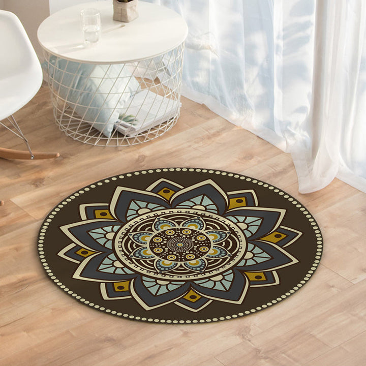 Moroccan Floral Pattern Rug Multicolor Synthetic Rug Washable Pet-Friendly Non-Slip Rug for the Bedroom | Bowlift