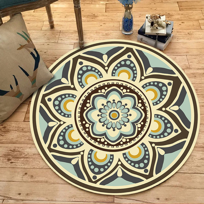 BowLift | Moroccan Floral Pattern Rug Multicolor Synthetic Rug Washable Pet Friendly Non-Slip Living Room Rug for Bedroom