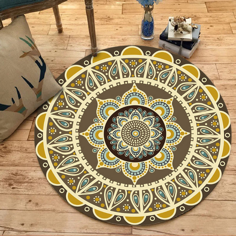 BowLift | Moroccan Floral Pattern Rug Multicolor Synthetic Rug Washable Pet Friendly Non-Slip Living Room Rug for Bedroom
