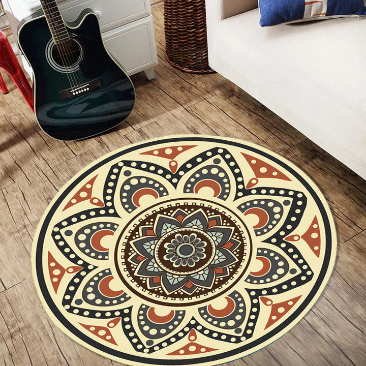 Moroccan Floral Pattern Rug Multicolor Synthetic Rug Washable Pet-Friendly Non-Slip Rug for the Bedroom | Bowlift