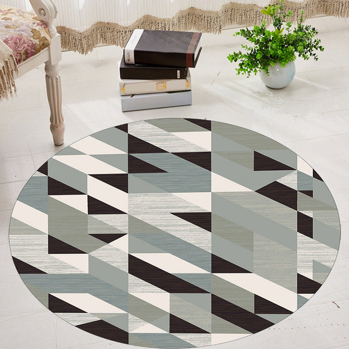 Modernism Geometric Pattern Carpet Multicolor Polyester Carpet Washable Pet-Friendly Non-Slip Carpet for the Living Room | Bowlift