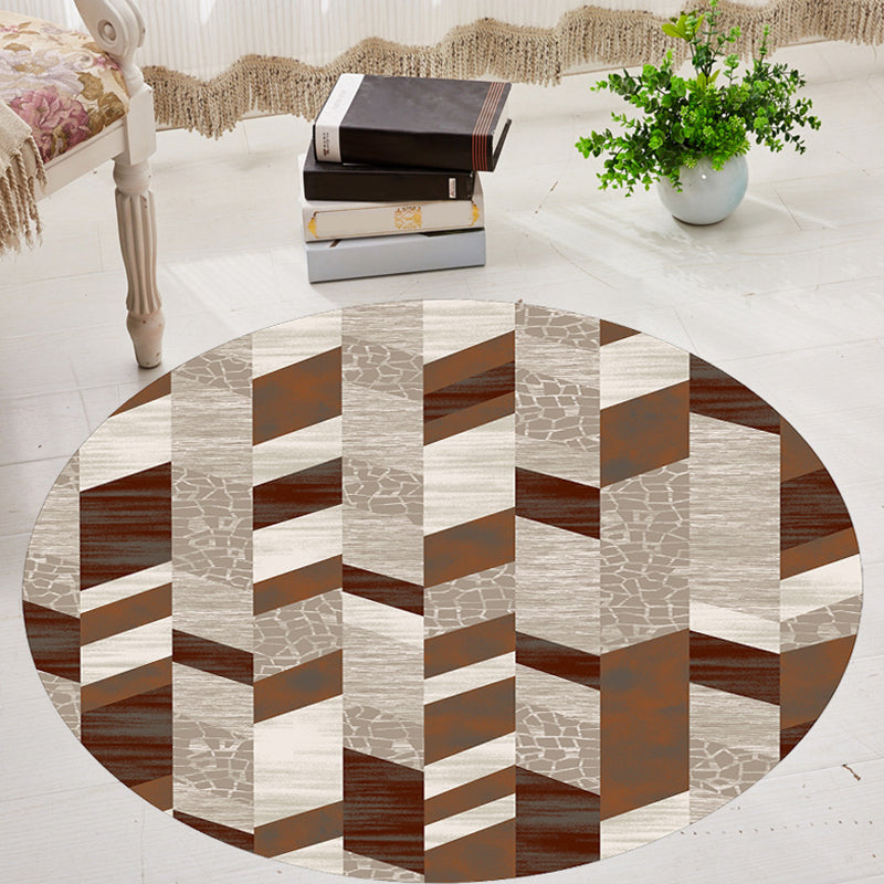 Modernism Geometric Pattern Carpet Multicolor Polyester Carpet Washable Pet-Friendly Non-Slip Carpet for the Living Room | Bowlift