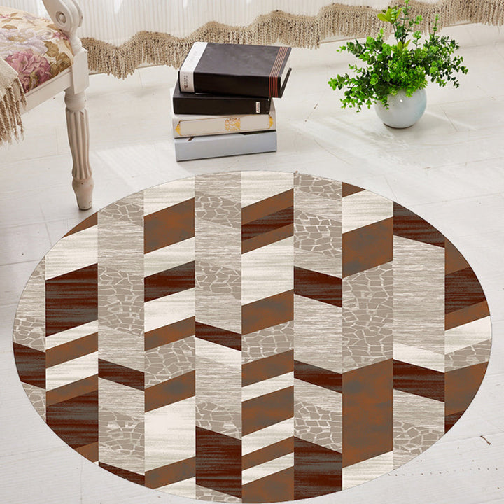 Modernism Geometric Pattern Carpet Multicolor Polyester Carpet Washable Pet-Friendly Non-Slip Carpet for the Living Room | Bowlift