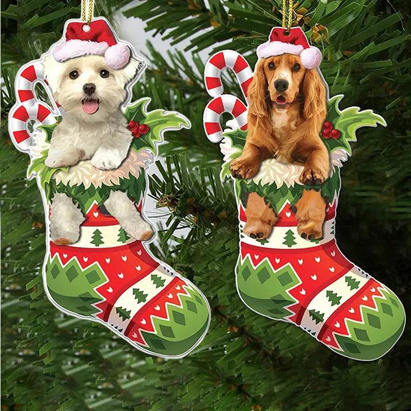 BowLift | Christmas Stockings Christmas Tree Decorative Socks Dog Pendant Creative Cute