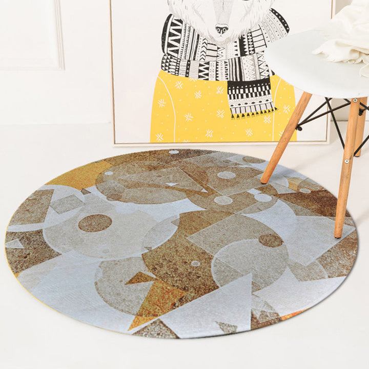 Contemporary geometric patterned rug Yellow and Black Polyester rug Washable Pet-friendly non-slip rug for the living room | Bowlift