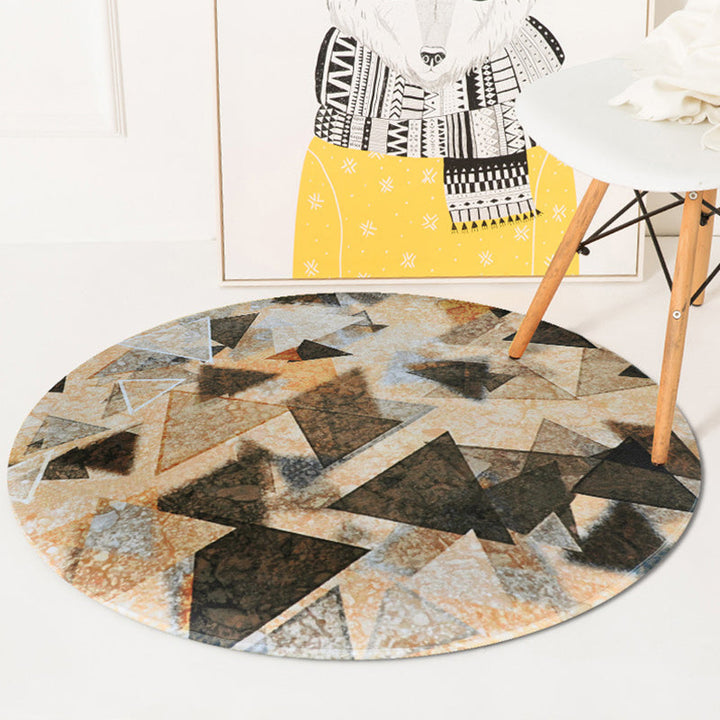 Contemporary geometric patterned rug Yellow and Black Polyester rug Washable Pet-friendly non-slip rug for the living room | Bowlift