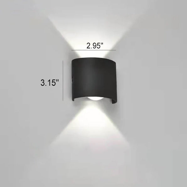 Modern Outdoor Arc Up and Down Spotlight LED Outdoor Waterproof Wall Sconce Lamp | Bowlift