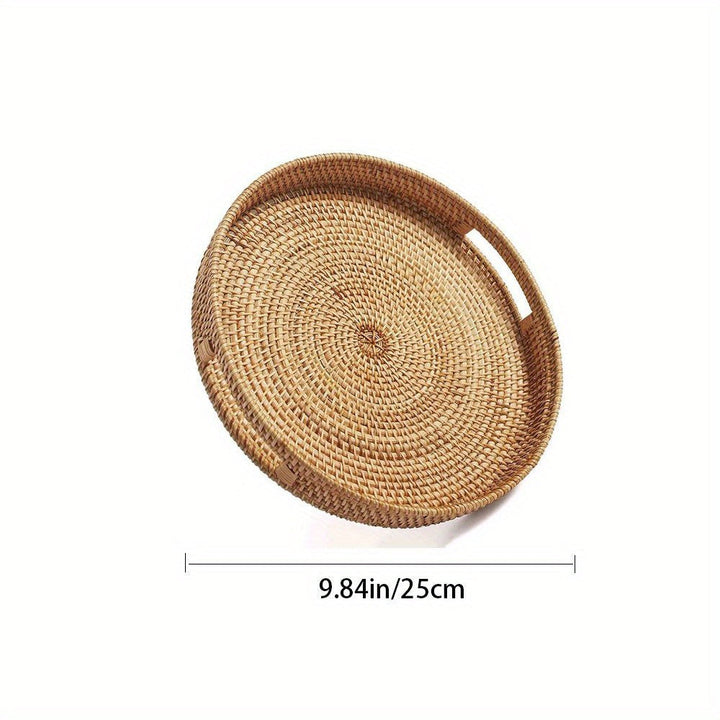 RattanServe - Elegant Handmade Tray of Natural Rattan Bowlift