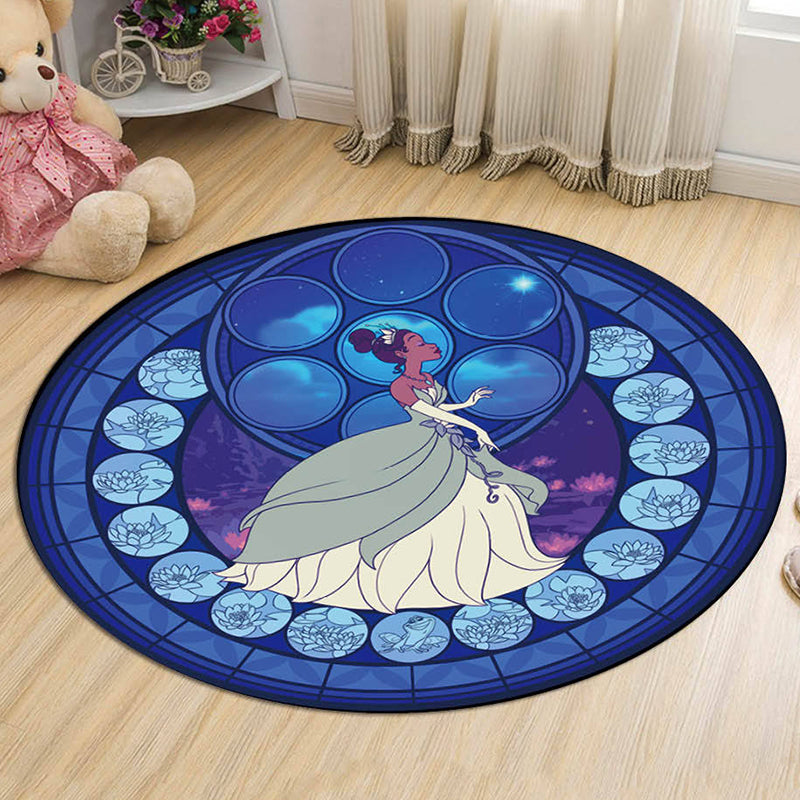 BowLift | Kids Cartoon Princess Pattern Rug Multicolor Polyester Rug Washable Pet-Friendly Non-Slip Rug for the Kids' Room