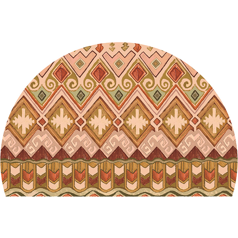 BowLift | Moroccan tribal floral pattern rug multicolored polyester rug machine washable pet friendly non-slip doormat for the living room
