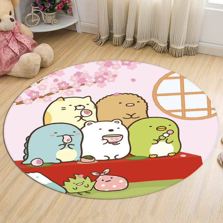 BowLift | Stylish Cartoon Animal Pattern Carpet Multicolor Children's Carpet Polyester Washable Pet-Friendly Non-Slip Rug for Children's Room