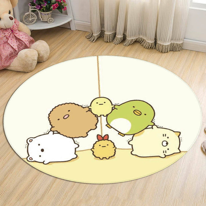 BowLift | Stylish Cartoon Animal Pattern Carpet Multicolor Children's Carpet Polyester Washable Pet-Friendly Non-Slip Rug for Children's Room