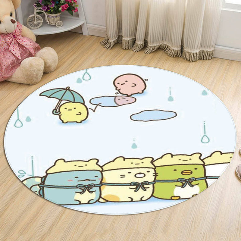 BowLift | Stylish Cartoon Animal Pattern Carpet Multicolor Children's Carpet Polyester Washable Pet-Friendly Non-Slip Rug for Children's Room