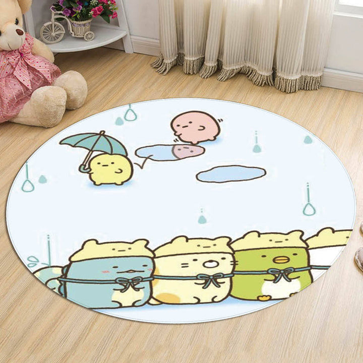 BowLift | Stylish Cartoon Animal Pattern Carpet Multicolor Children's Carpet Polyester Washable Pet-Friendly Non-Slip Rug for Children's Room