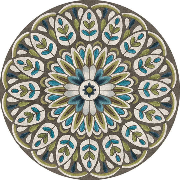 BowLift | Unique Flower Pattern Rug Colorful Moroccan Rug Polyester Pet Friendly Non-Slip Back Washable Rug for the Living Room
