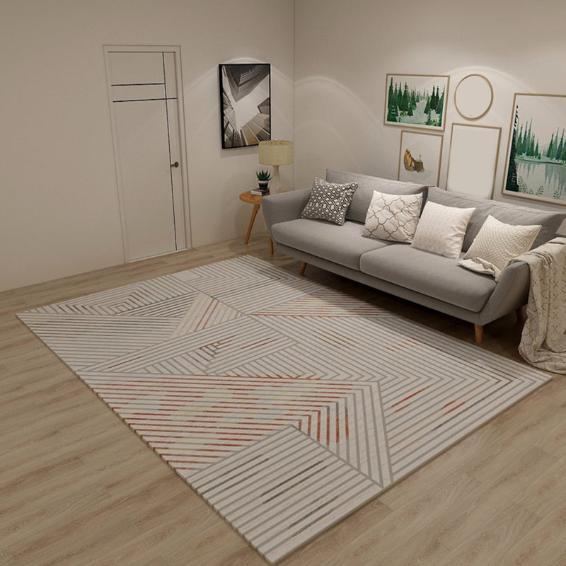 Black and gray modernism rug polyester striped pattern rug pet-friendly washable non-slip backing rug for decoration | Bowlift