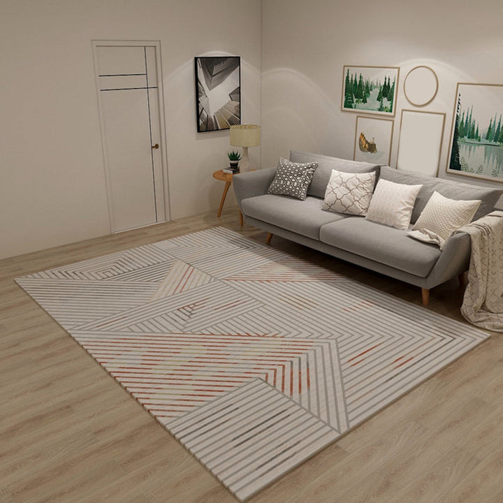 Black and gray modernism rug polyester striped pattern rug pet-friendly washable non-slip backing rug for decoration | Bowlift