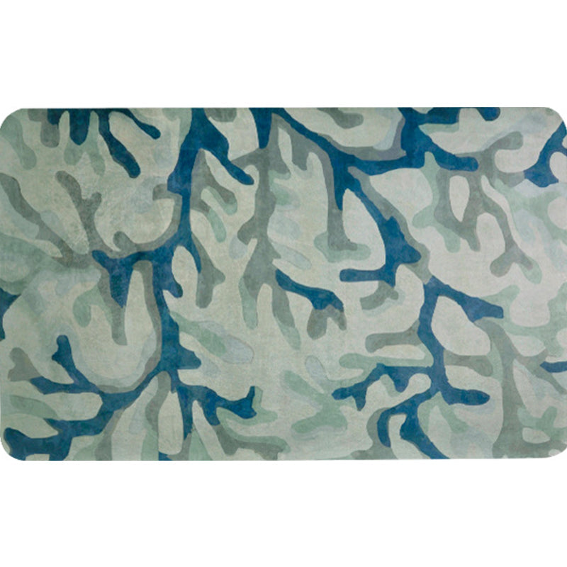 Blue Modernism Carpet Polyester Branch Pattern Carpet Pet-Friendly Machine Washable Non-Slip Backing Carpet for Decoration | Bowlift