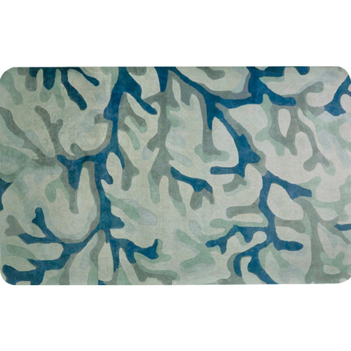 Blue Modernism Carpet Polyester Branch Pattern Carpet Pet-Friendly Machine Washable Non-Slip Backing Carpet for Decoration | Bowlift