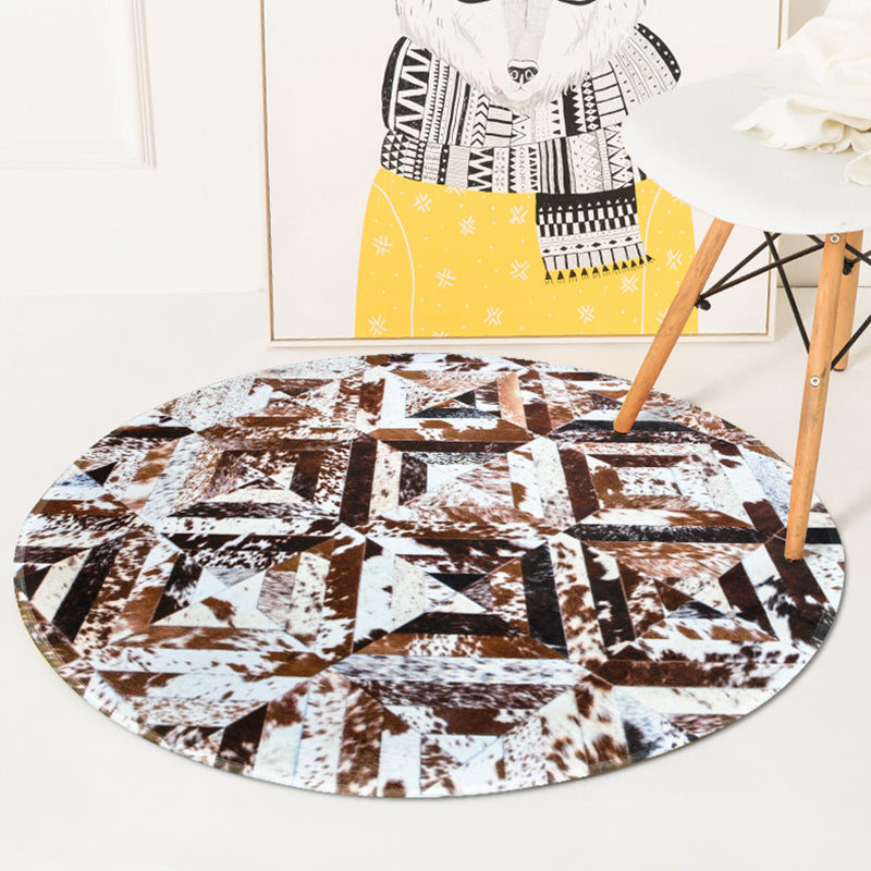 Stylish geometric patterned carpet multicolored modernist rug polyester washable pet-friendly non-slip rug for the bedroom | Bowlift