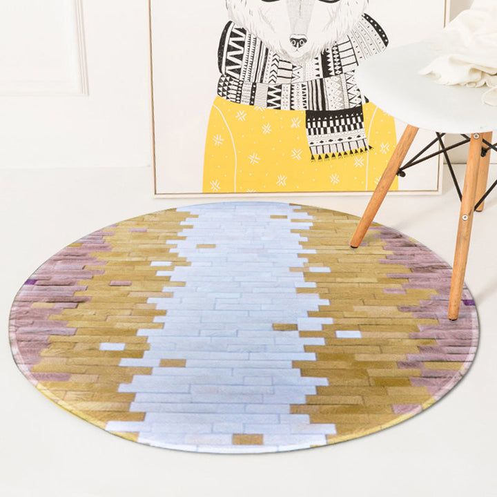 Stylish geometric patterned carpet multicolored modernist rug polyester washable pet-friendly non-slip rug for the bedroom | Bowlift