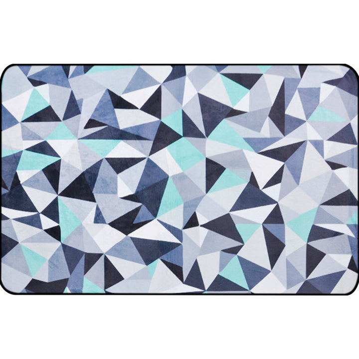 Funky Geometric Pattern Rug Blue Modernist Rug Polyester Washable Pet-Friendly Non-Slip Rug for the Living Room | Bowlift