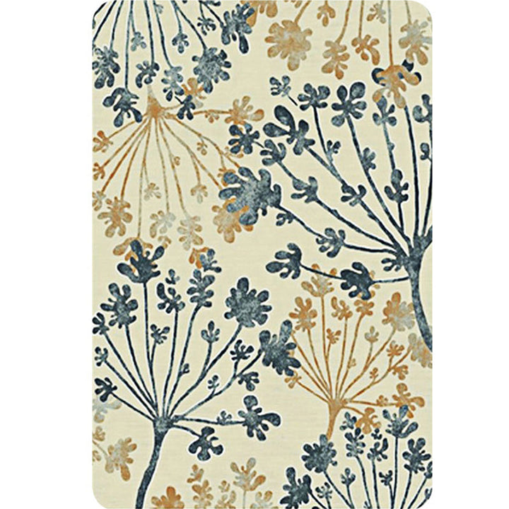 Modern leaf pattern rug Green and Beige Polyester rug Washable Pet-friendly Non-slip rug for the living room | Bowlift